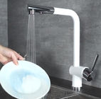 White Pull Out Rotatable Kitchen Scandinavian Copper Sink Faucet
